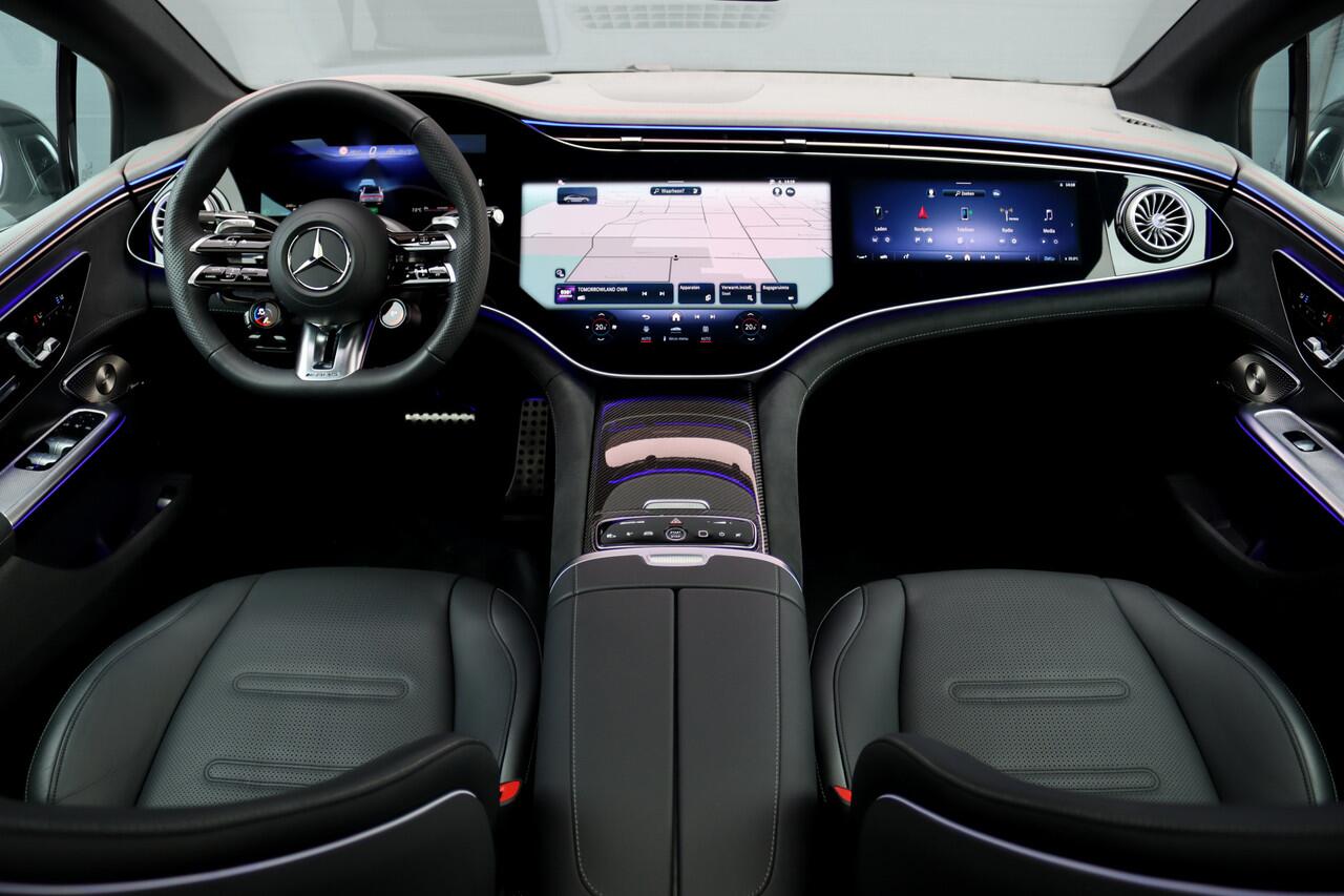 Mercedes-Benz EQE AMG 53 4MATIC+ 90 kWh | 72500,- Ex | MBUX Hyperscreen | Airmatic | Achterasbesturing | Distronic+ | Massage | Memory | Burmester | Stoelventilatie | HUD | Digital Light | Warmtepomp | Surround Camera |