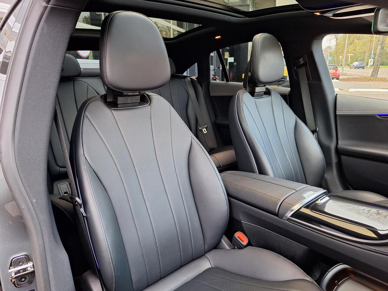 Mercedes-Benz EQE 300 Luxury Line | Panoramadak | AIRMATIC Luchtvering | DISTRONIC Afstandsassistent | Dodehoekassistent | DIGITAL LIGHT | Elektrisch Verstelbare Stoelen + Geheugen | Stoelverwarming | Stuurverwarming | Sfeerverlichting | Apple CarPlay | Android Auto | Elek