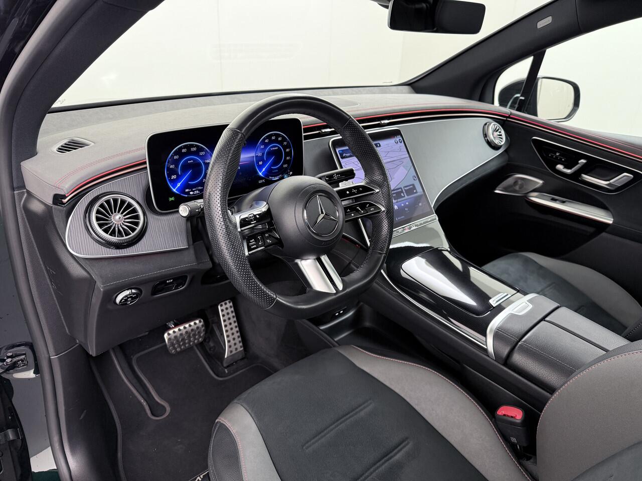 Mercedes-Benz EQE SUV 350+ AMG Line 105kwh PanoramaDak Airmatic 22"Concave Velgen Night+Premium Pack Burmester®Surround Trekhaak Distronic plus Adap.Cruise 360°Camera Navi Ecc Warmtepomp Apple Carplay Android Auto Memory Stoelen+Verwarmd Stuurverwarming Active-Park-assist 