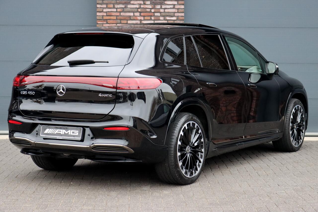 Mercedes-Benz EQS SUV 450 4MATIC AMG Line 118 kWh | Facelift | Hyperscreen | Achterasbesturing | Airmatic | Distronic+ | Massage | Burmester | Trekhaak | Verwarmd Stuurwiel | HUD | Stoelventilatie |