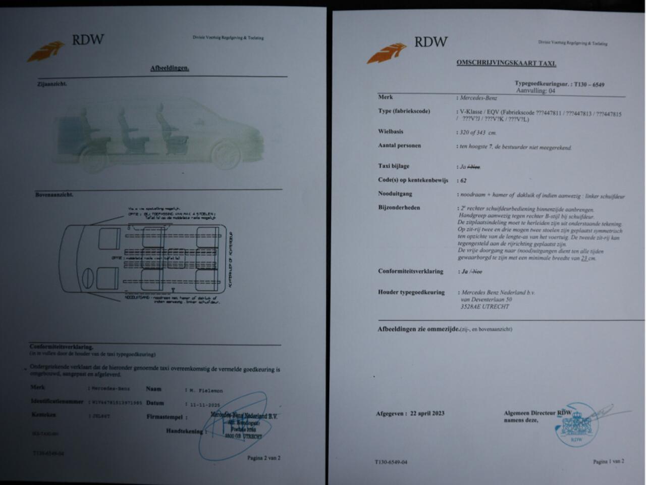 Mercedes-Benz EQV 300 90kWh SoH 95 % L3 Extra Lang - TAXI Pakket - 8 Zits - Leder - elc. Schuif