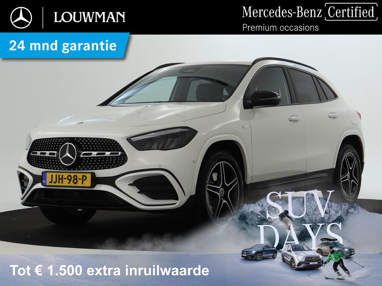Mercedes-Benz GLA-KLASSE 250 e AMG Plug-In Hybride | Trekhaak | AMG Line Advanced Plus | Night Pakket | Dodehoek Assist | 11kW Laden | Stuur en Stoelverwarming. Inclusief 24 maanden MB Certified garantie voor Europa.