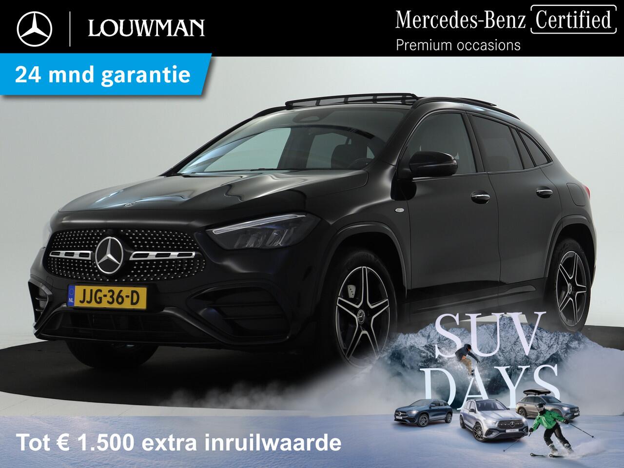 Mercedes-Benz GLA-KLASSE 250 e AMG Plug-In Hybride AMG Line | Night Pakket | Panorama Schuif-Kanteldak | 11kW Laden | Stuur en Stoelverwarming. Inclusief 24 maanden Mercedes-Benz Certified garantie voor Europa.