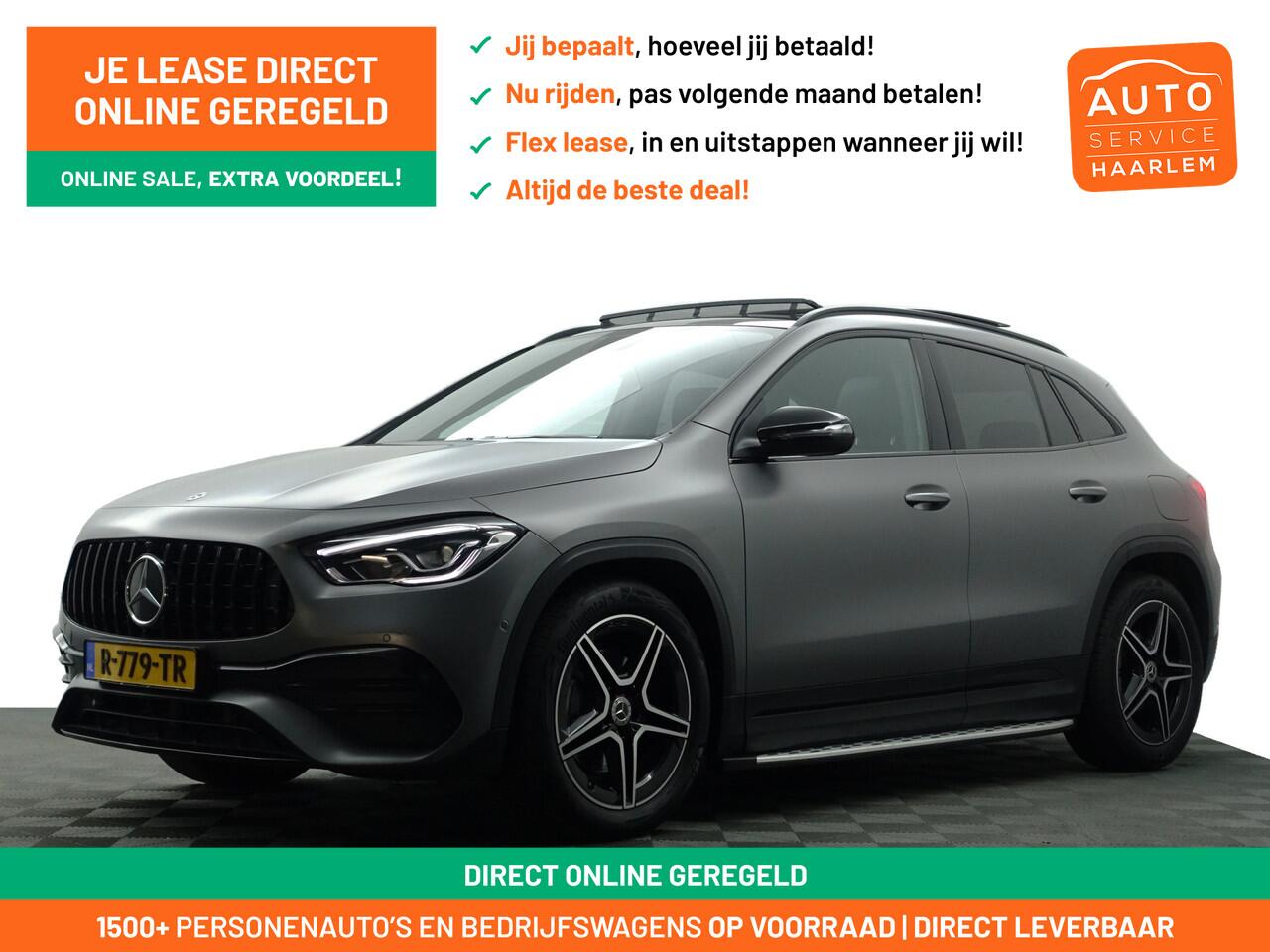Mercedes-Benz GLA-KLASSE 200 AMG Night Edition Aut- Designo Mountaingrijs Magno, Panoramadak, Carbon Treeplanken, Sfeerverlichting