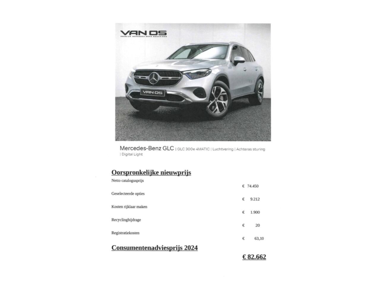 Mercedes-Benz GLC-KLASSE GLC 300e 4MATIC | Luchtvering | Achteras sturing | Digital Light