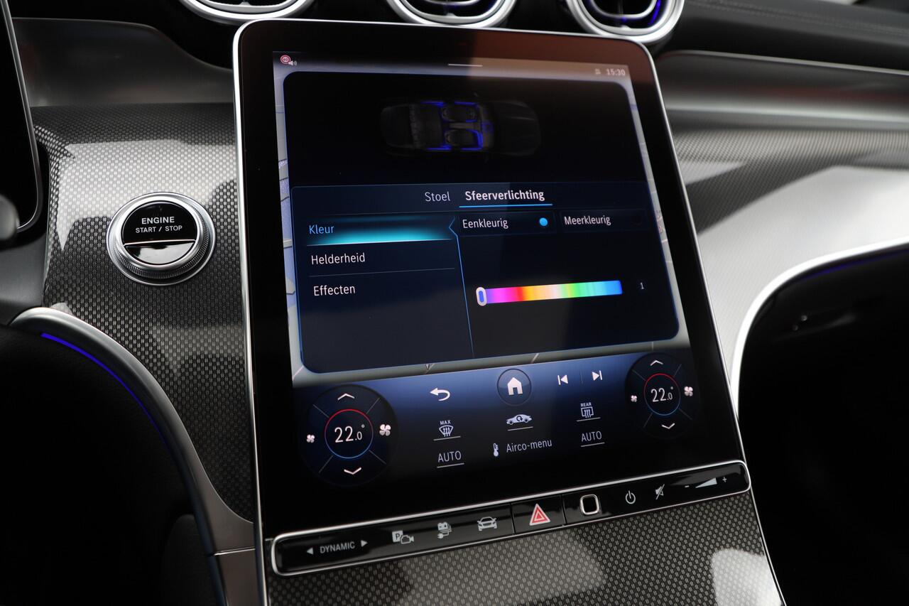 Mercedes-Benz GLC-KLASSE 300e AMG 4-Matic | 313PK | Achterasbesturing | Luchtvering | Head-up | Pano | Keyles-go | Sfeerverlichting | Distronic | Burmester | Carbon | 2023.