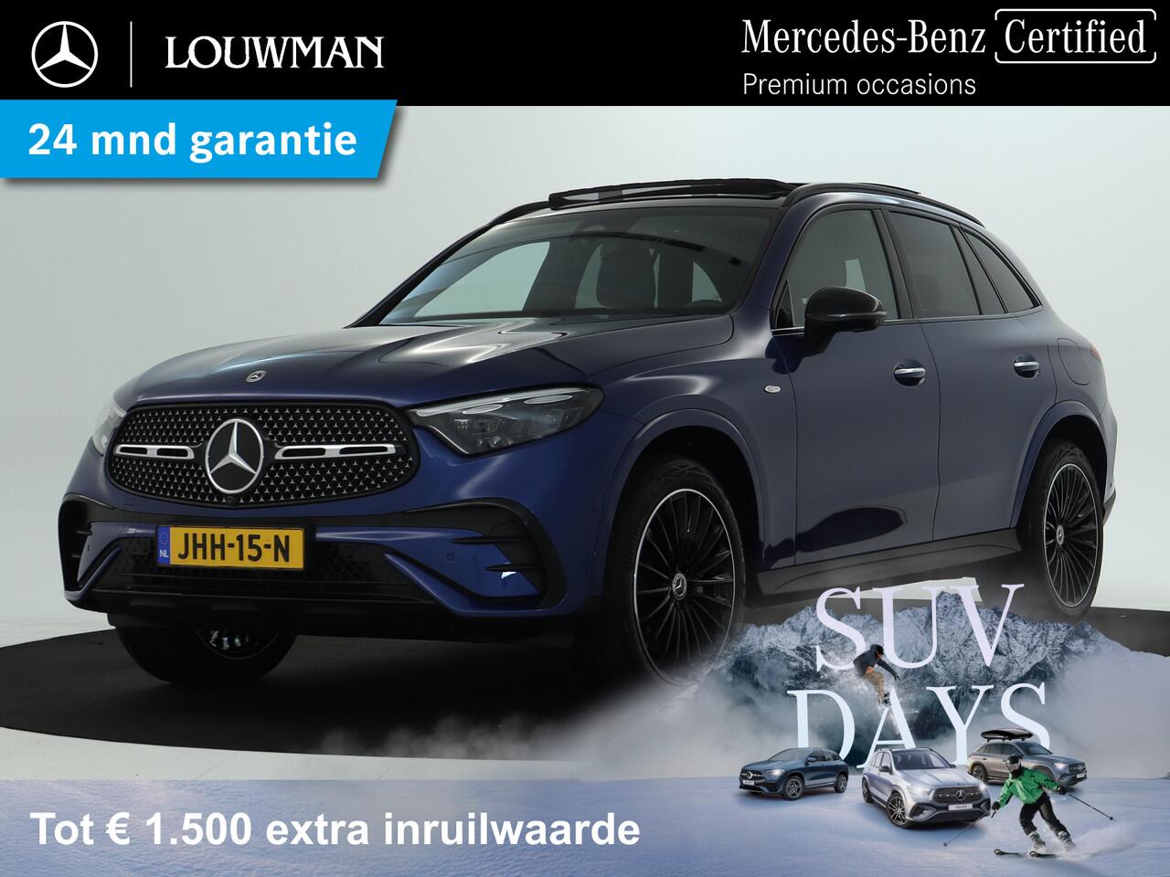 Mercedes-Benz GLC-KLASSE 300 e 4MATIC AMG Plug-In Hybride AMG line | Night Pakket | Panorama Schuif-Kanteldak | 20" multispaaks lichtmetalen AMG velgen | 360° camera. Inclusief 24 maanden MB Certified garantie voor Europa.