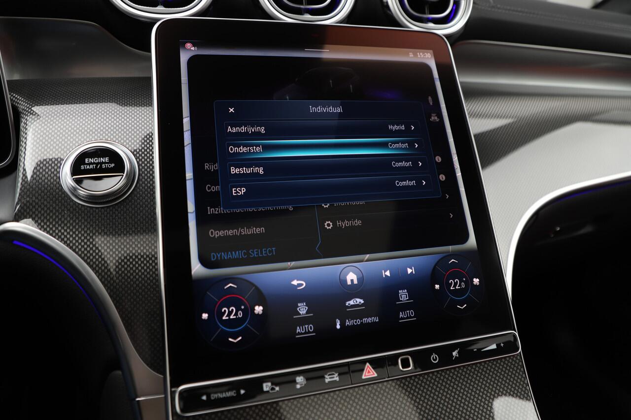 Mercedes-Benz GLC-KLASSE 300e AMG 4-Matic | 313PK | Achterasbesturing | Luchtvering | Head-up | Pano | Keyles-go | Sfeerverlichting | Distronic | Burmester | Carbon | 2023.