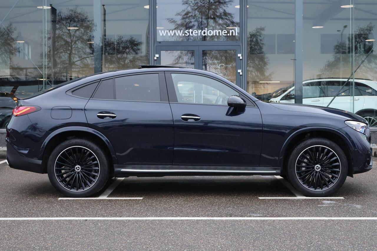 Mercedes-Benz GLC-KLASSE Coupé 300e 4MATIC AMG Line l Panoramadak l Niveau- regeling l KEYLESS GO l Rij-assistentie plus l Digital Light l Memory pakket l MBUX l 360 gr Camera l Trekhaak Wegklapbaar l DAB l Sfeerverlichting l Burmester l Night pakket l stoelverwarming V + A l