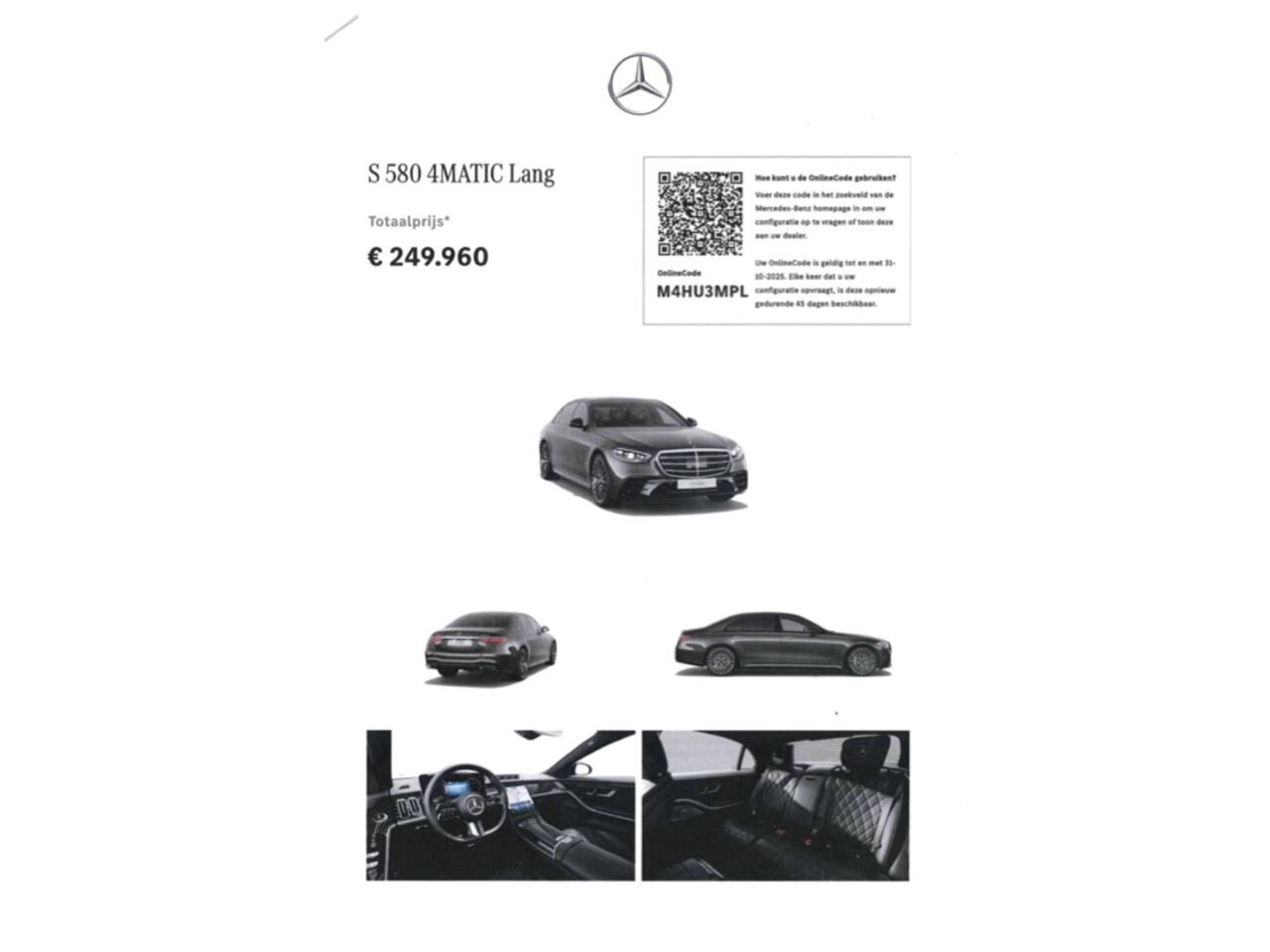 Mercedes-Benz S-KLASSE S 580 V8 4MATIC Lang AMG Line | NP ¤ 253406 | BTW Auto