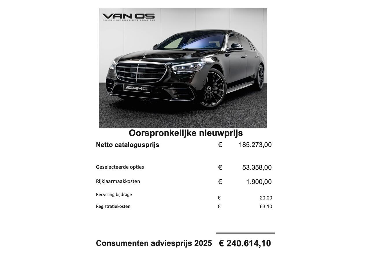 Mercedes-Benz S-KLASSE S 500 4MATIC Lang AMG Line | Zeer compleet | BTW