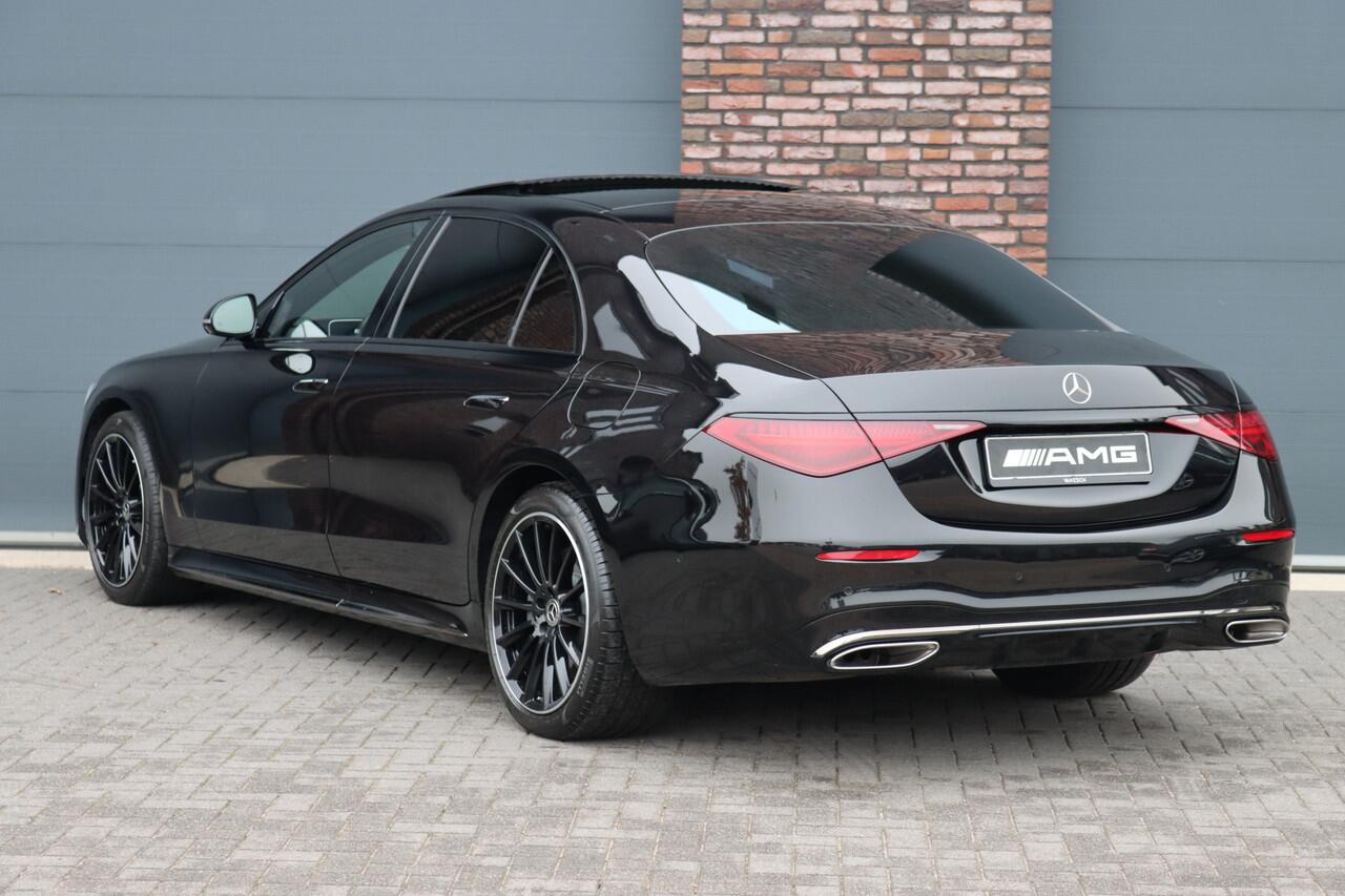 Mercedes-Benz S-KLASSE 580 e 4MATIC Lang AMG Line | Airmatic | Distronic+ | Chauffeurspakket | Memory | Stoelventilatie V+A | Burmester | Soft-Close | Digital Light | Vlakkenverwarming | HUD | Zonweringspakket |
