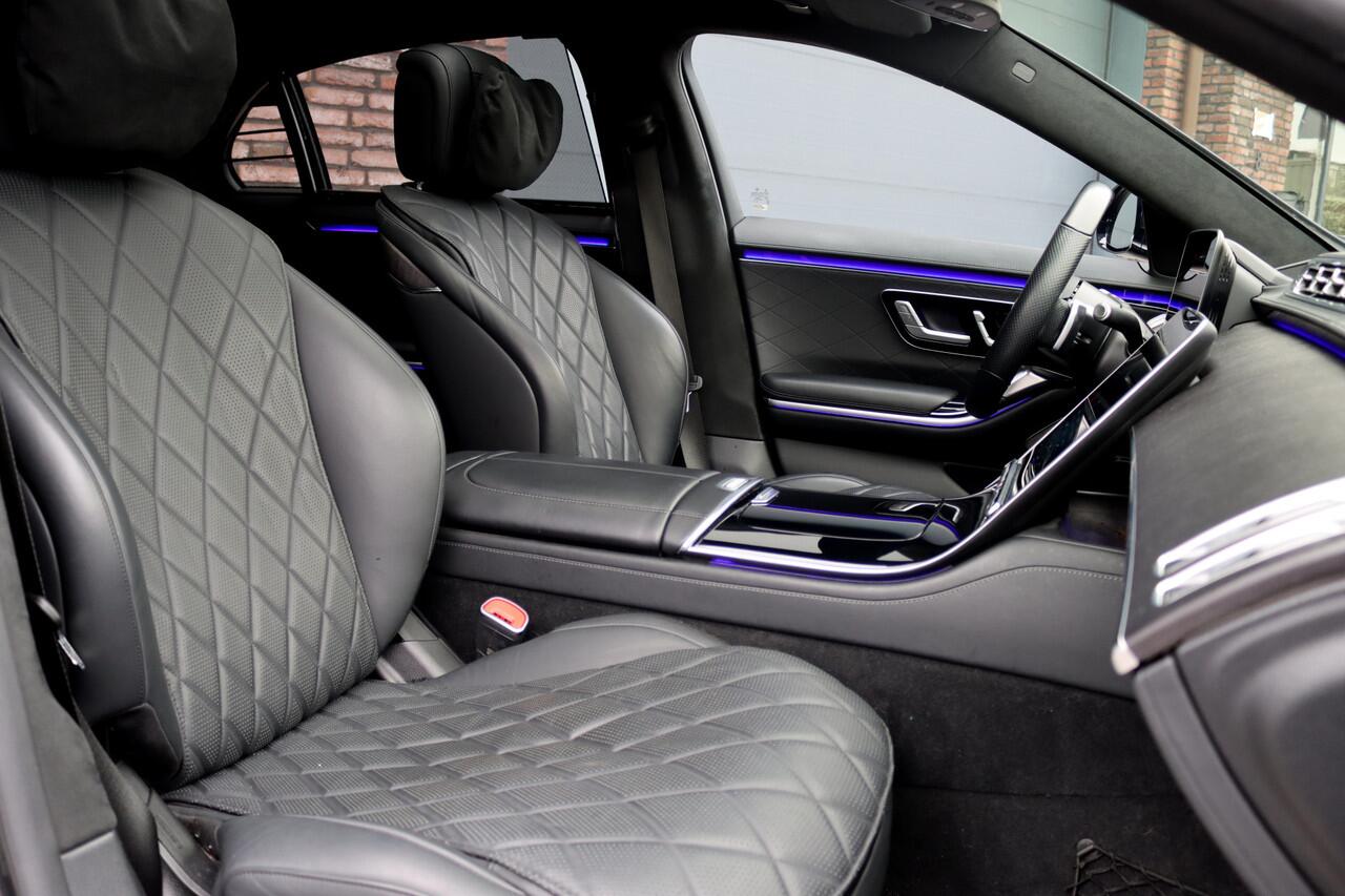 Mercedes-Benz S-KLASSE 400d 4MATIC Lang AMG Line Aut9 | Airmatic | Achterasbesturing | Distronic+ | Memory | Stoelventilatie | Massage | Panoramadak | Vlakkenverwarming | Zonweringspakket | Luchtreinigingspakket |
