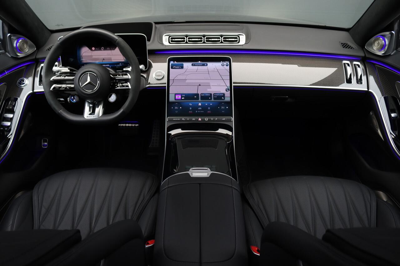 Mercedes-Benz S-KLASSE AMG 63 S E Performance Aut9 | 802pk | Achterasbesturing | Distronic+ | Carbon | HUD | Chauffeurspakket | Entertainmentpakket Achter | Stoelventilatie V+A | Vlakkenverwarming | Zonweringspakket |