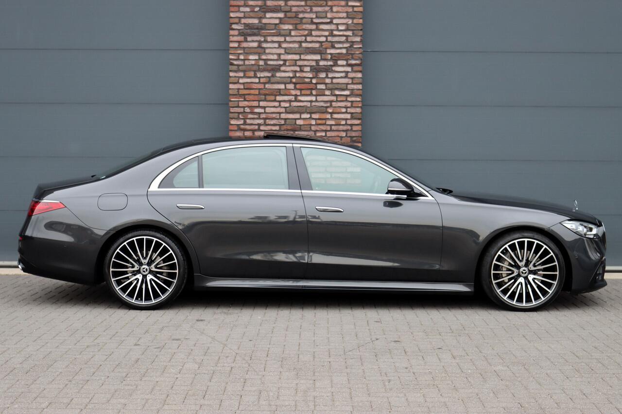 Mercedes-Benz S-KLASSE 400d 4MATIC Lang AMG Line Aut9 | Airmatic | Achterasbesturing | Distronic+ | Memory | Stoelventilatie | Massage | Panoramadak | Vlakkenverwarming | Zonweringspakket | Luchtreinigingspakket |