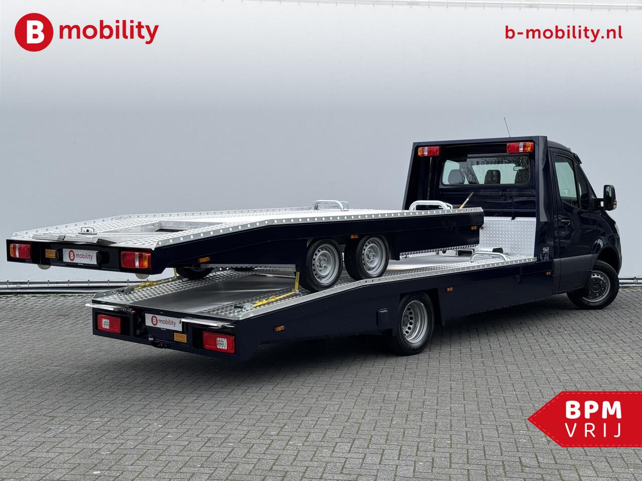 Mercedes-Benz SPRINTER 519 CDI Tijhof AluLiner + Aanhanger V/A ¤32 Per Dag!! Leer Luchtvering NIEUW! MJ.2025 Autotransporter/ Oprijwagen | Lier | 3-Zitplaatsen | AppleCarPlay | DAB | Adaptive Cruise Control | Navigatie | Trekhaak