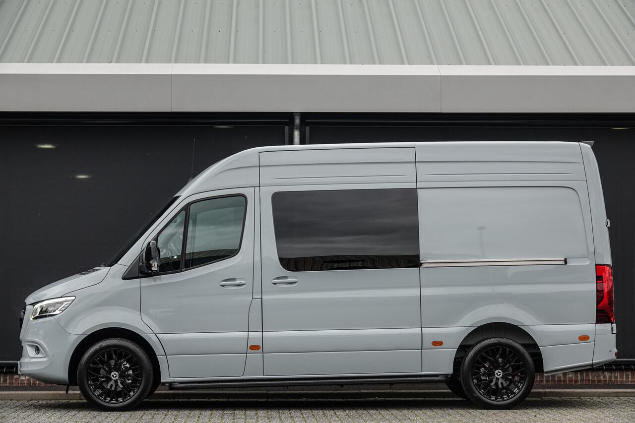 Mercedes-Benz SPRINTER L2H2 319Cdi 190Pk 9G-Tronic | Dubbel Cabine | 5-Persoons | RWD | 2x Schuifdeur | 360° Camera | Silbergrau
