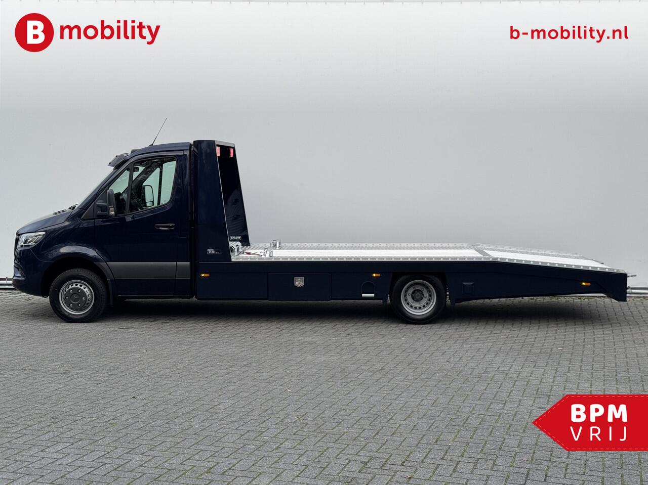 Mercedes-Benz SPRINTER 519 CDI Tijhof AluLiner V/A ¤32 Per Dag!! Luchtvering NIEUW! MJ.2025 Autotransporter/ Oprijwagen | Leer | Zonneklep | Lier | 3-Zitplaatsen | AppleCarPlay | DAB | Adaptive Cruise Control | Navigatie | Trekhaak