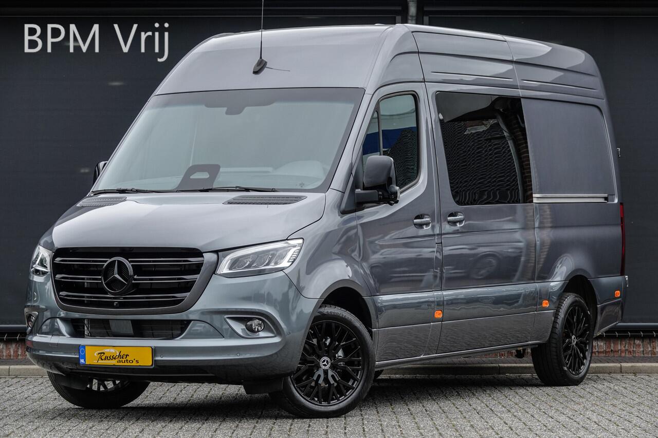 Mercedes-Benz SPRINTER L2H2 319Cdi 190Pk 9G-Tronic | Dubbel Cabine | 5-Persoons | RWD | 2x Schuifdeur | 360° Camera | Selenietgrijs