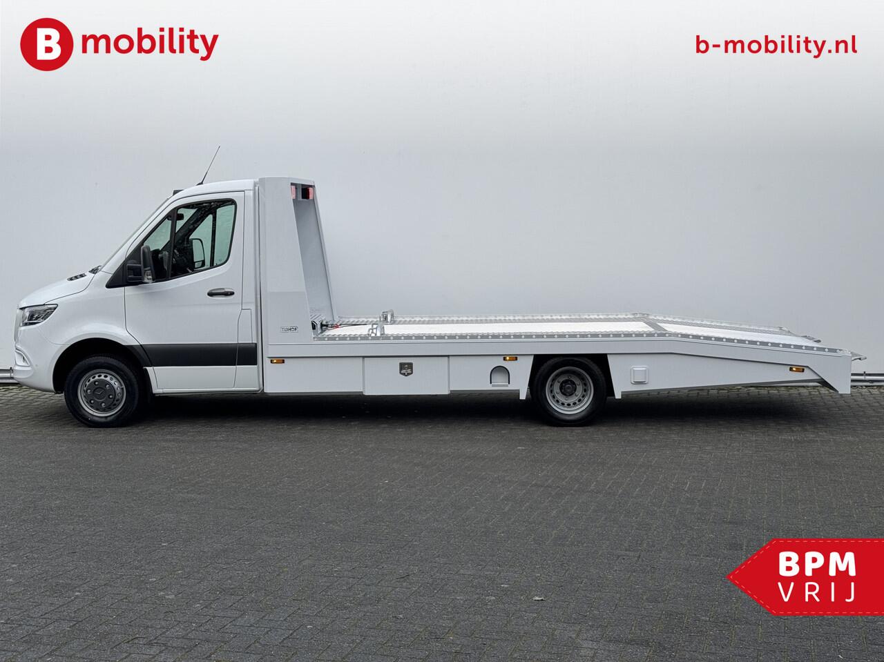 Mercedes-Benz SPRINTER 519 CDI Tijhof AluLiner V/A ¤32 Per Dag!! Luchtvering NIEUW! MJ.2025 Autotransporter/ Oprijwagen | Lier | 3-Zitplaatsen | AppleCarPlay | DAB | Adaptive Cruise Control | Navigatie | Trekhaak
