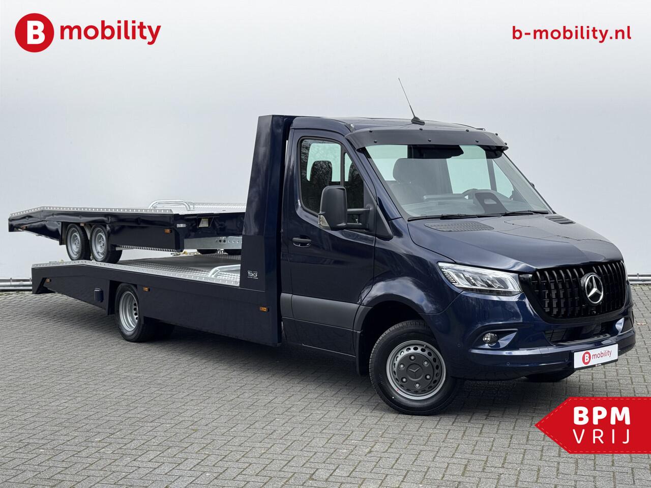 Mercedes-Benz SPRINTER 519 CDI Tijhof AluLiner + Aanhanger V/A ¤32 Per Dag!! Leer Luchtvering NIEUW! MJ.2025 Autotransporter/ Oprijwagen | Lier | 3-Zitplaatsen | AppleCarPlay | DAB | Adaptive Cruise Control | Navigatie | Trekhaak