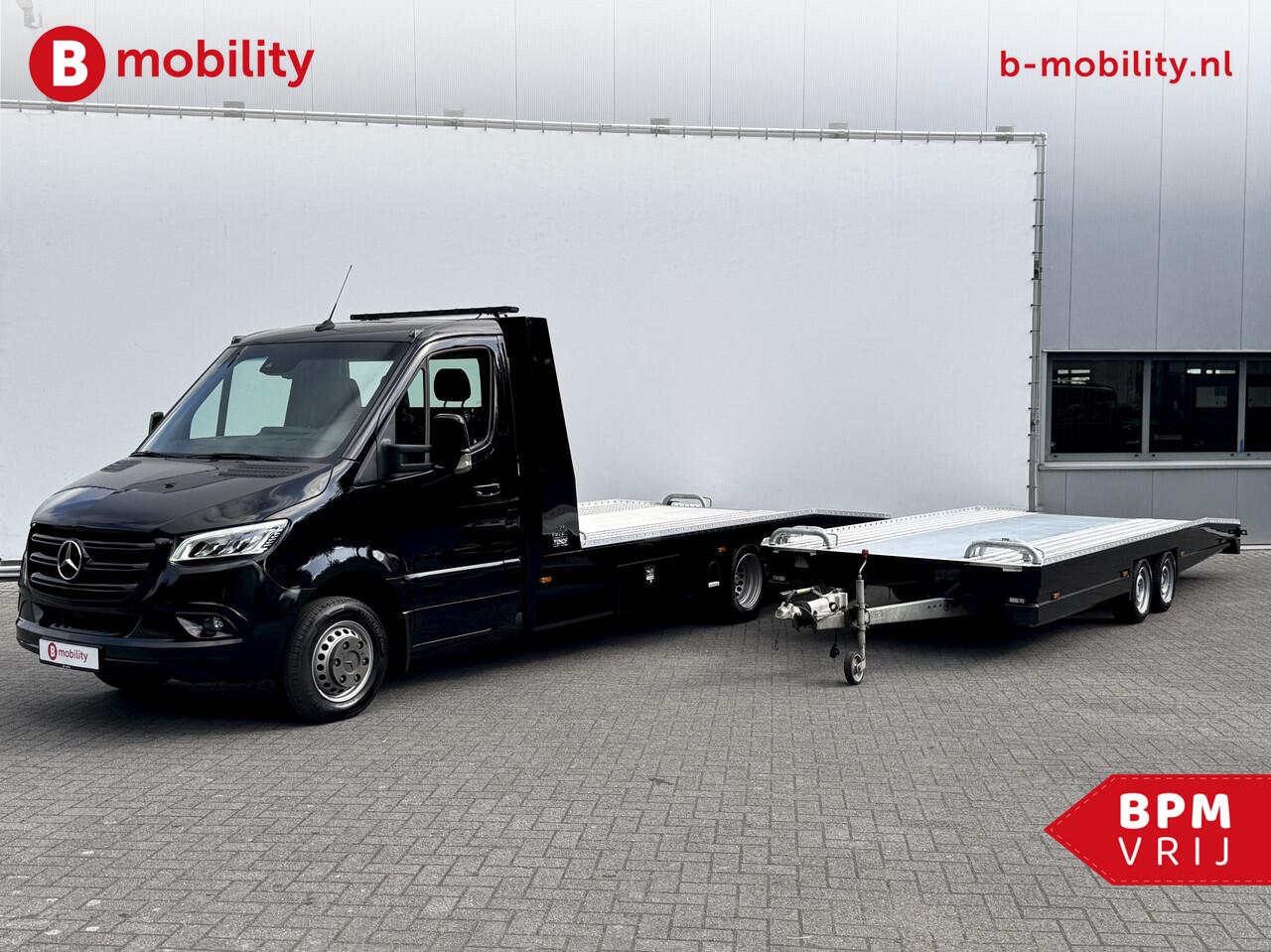 Mercedes-Benz SPRINTER 519 CDI Tijhof AluLiner Luchtvering+TA35-ANN Aanhanger 3.500kg Autotransporter/ Oprijwagen | Leer | Lier | 3-Zitplaatsen | Apple CarPlay | DAB | Adaptive Cruise Control | Navigatie | Trekhaak