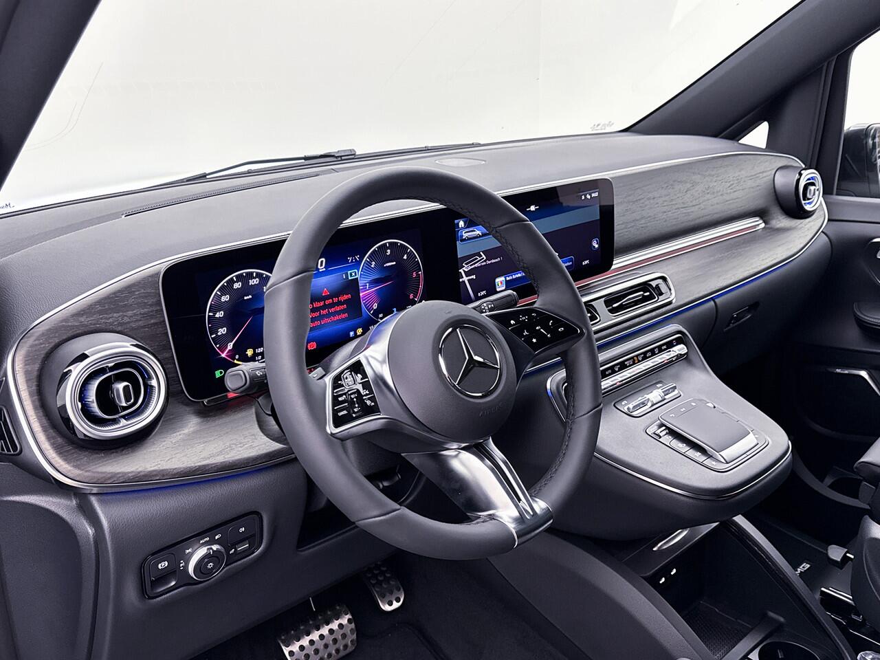 Mercedes-Benz V-KLASSE 300d Lang AMG Avantgarde Dubbele Cabine Burmester Audio Afneembare trekhaak Elektrische Schuifdeuren Leder 360 Graden Camera