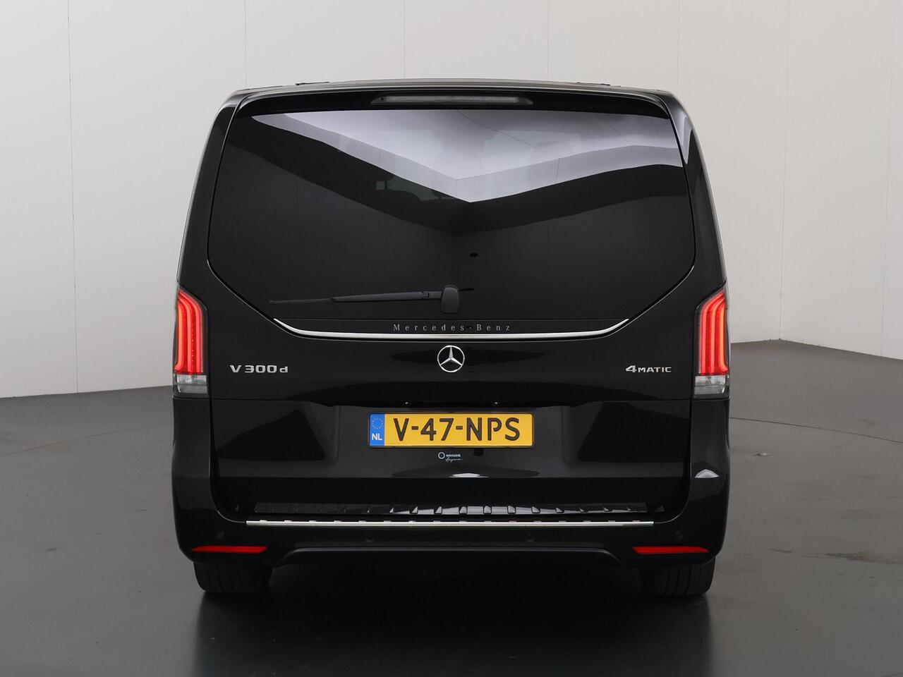 Mercedes-Benz V-KLASSE 300d | XL L3 | AMG | 4-MATIC | Dubbele Cabine | 360 CAMERA | DISTRONIC PLUS | LEDER ZWART "LUGANO" | ALARM | STOELVERWARMING | NAVIGATIE | CARPLAY | ANDROID AUTO | CLIMATE CONTROL | DAB+ | CERTIFIED