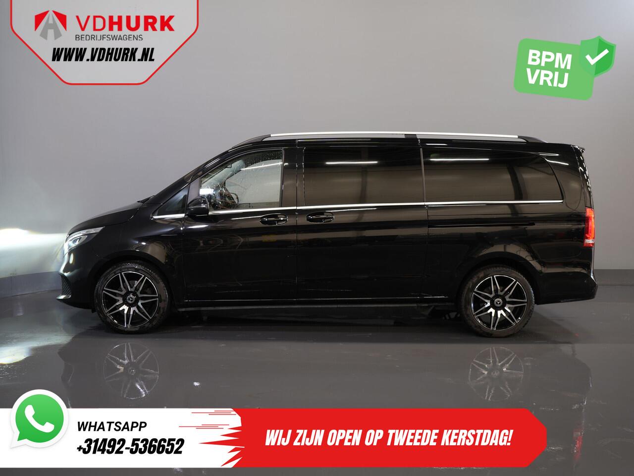 Mercedes-Benz V-KLASSE 300d Aut. XL L3 Avantgarde Edition DC Dubbel Cabine BPM VRIJ! 2xElek.Schuifdeur/ Leder/ LED/ Standkachel/ Carplay/ Afn.Trekhaak/ Stoelverw./ Alarm III/ Navi/ Camera/ PDC/ Cruise/ 19" LMV