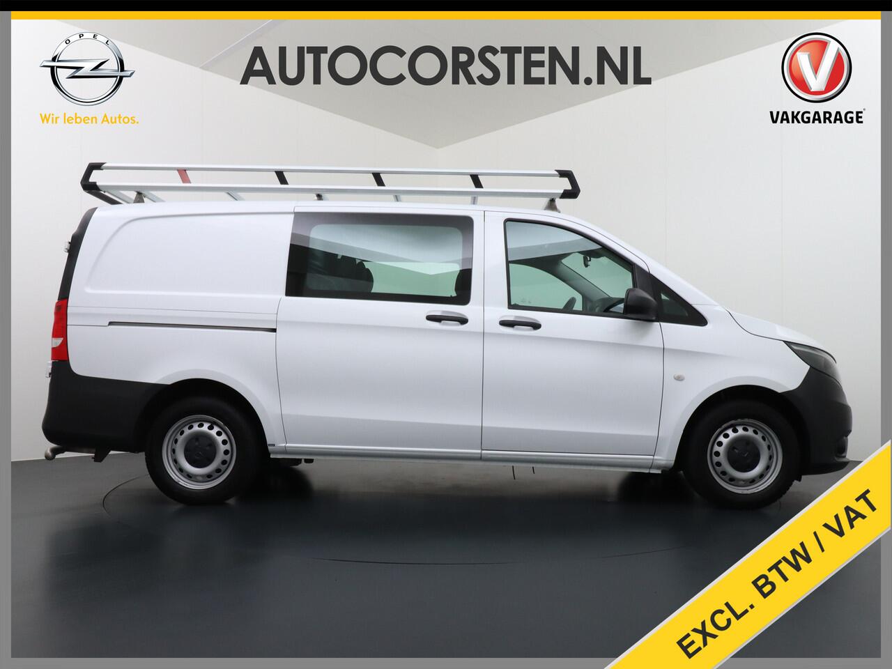 Mercedes-Benz VITO 114 2.2CDI 136PK AUT-7 D.C 6-Pers. Dubbele Cabine Lang Airco Navi Camera Pdc Bluetooth Cruise Control Regen-Lichtsensor Pdc Betonplex Vloer Schuifdeur Imperiaal 1e Eigenaar Euro 6