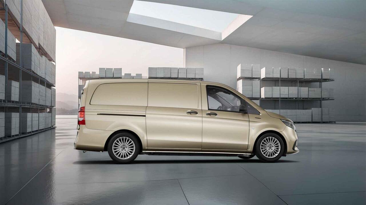 Mercedes-Benz VITO eVito 112 Bestelwagen L2 66 kWh | Kalaharigold | Achterdeuren | Stoelverwarming | Navigatie | Snelladen |