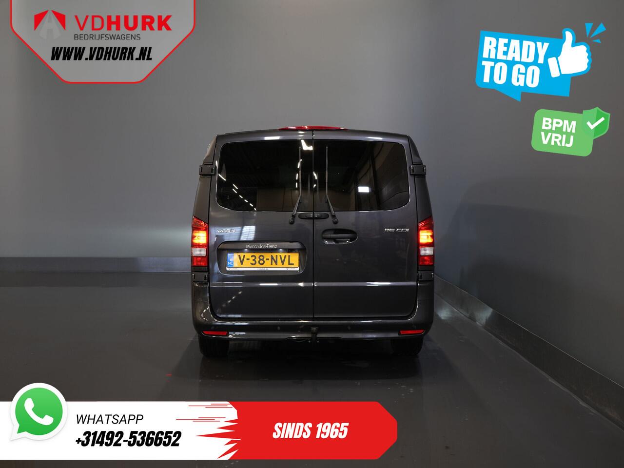 Mercedes-Benz VITO 116 CDI Aut. L3 DC Dubbel Cabine BPM VRIJ! 6 Pers./ 2xSchuifdeur/ LED/ Stoelverw./ 270Gr. Deuren/ Carplay/ Camera/ Cruise/ Trekhaak