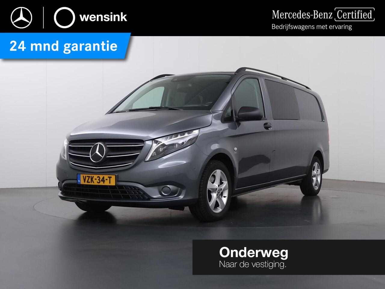 Mercedes-Benz VITO 119 CDI | L3 XL | DUBBEL CABINE | 190 PK | AUT. | LED | NAVIGATIE | CLIMATE CONTROL | CAMERA | PARKEERSENSOREN | BETIMMERDE LAADRUIMTE | TREKHAAK | METALLIC | CARPLAY / ANDROID AUTO | 17" LICHTMETALEN WIELEN
