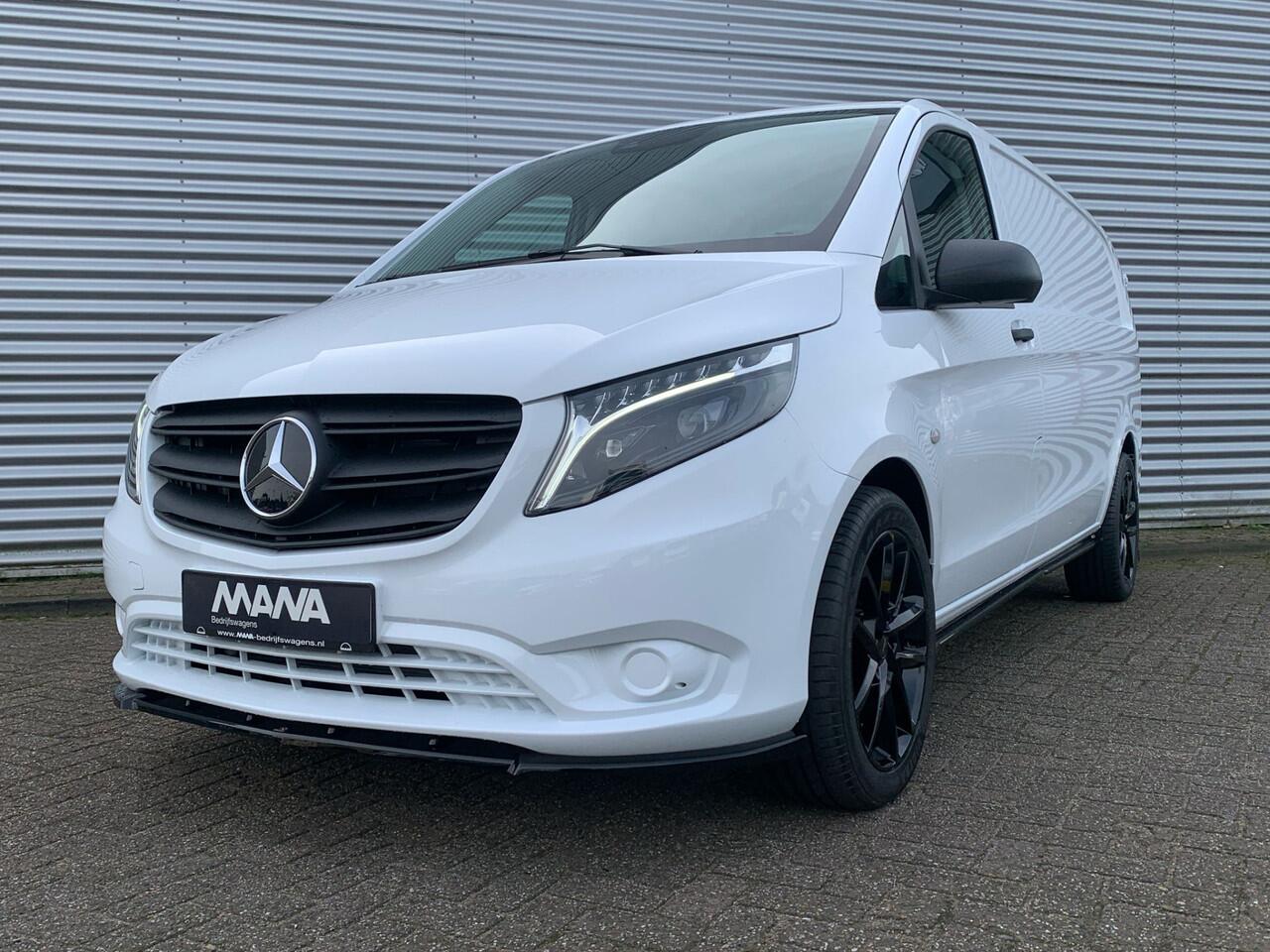 Mercedes-Benz VITO 116 CDI Extra Lang L3 163pk Automaat LMV MaxtonDesign LED Airco Camera Leder-Stuur/Bekleding Diffuser Frontlip CruiseControl Stoelverwarming DYNAMIC Standkachel CarPlay AndroidAuto Trekhaak 12V Laadruimtebekleding Bluetooth VoiceCommand DAB