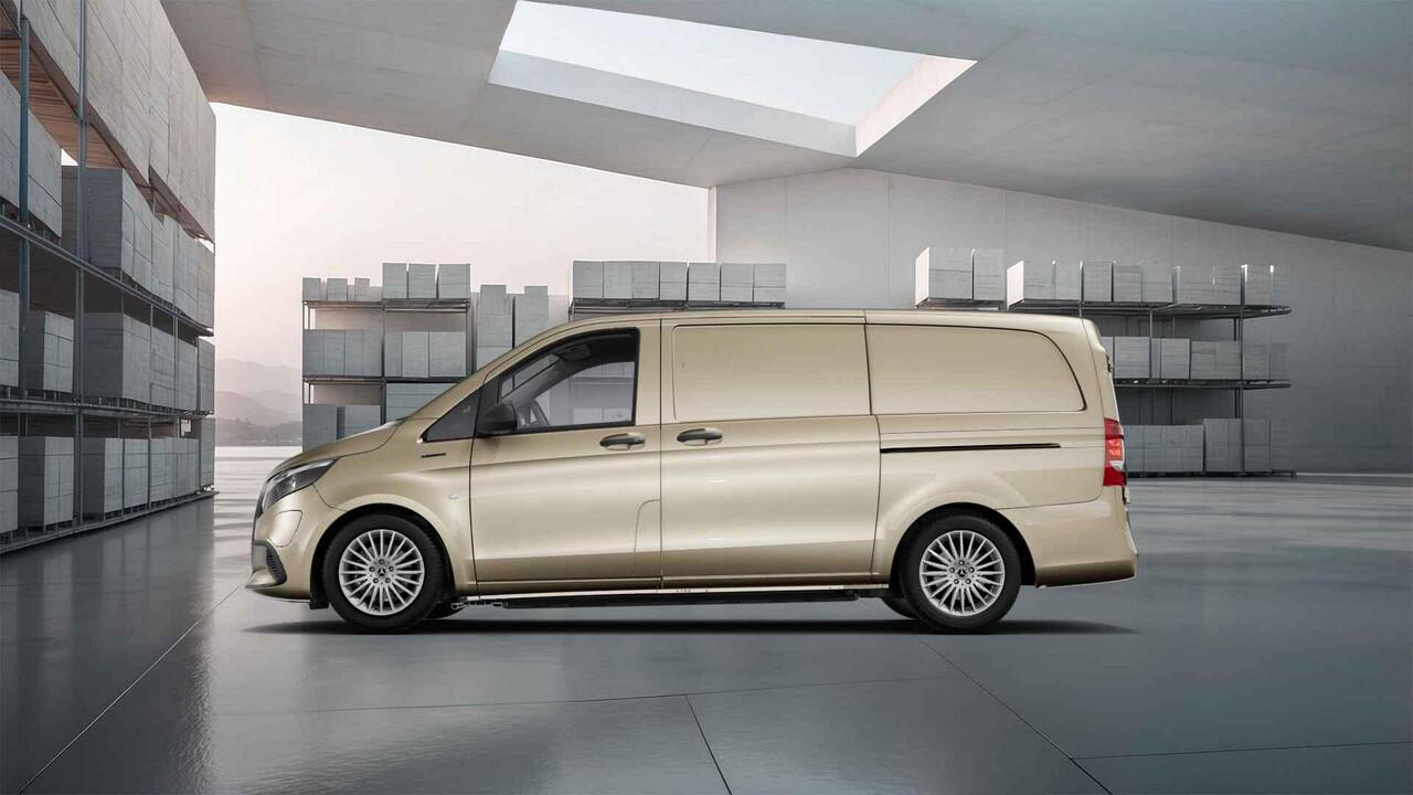 Mercedes-Benz VITO eVito 112 Bestelwagen L2 66 kWh | Kalaharigold | Achterdeuren | Stoelverwarming | Navigatie | Snelladen |