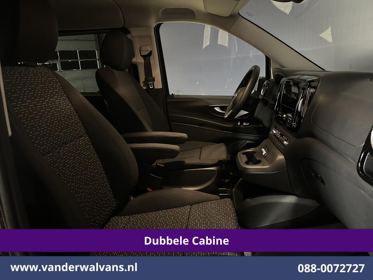 Mercedes-Benz VITO 116 CDI 164pk 9G-Tronic Automaat L2H1 Dubbele Cabine Fabrieksgarantie Euro6 Airco | 2x zijdeur | 5-Zits | 360 graden Camera LED, LM velgen, 2500kg Trekhaak, Adaptieve Cruisecontrol, Parkeersensoren, Isofix, MBUX