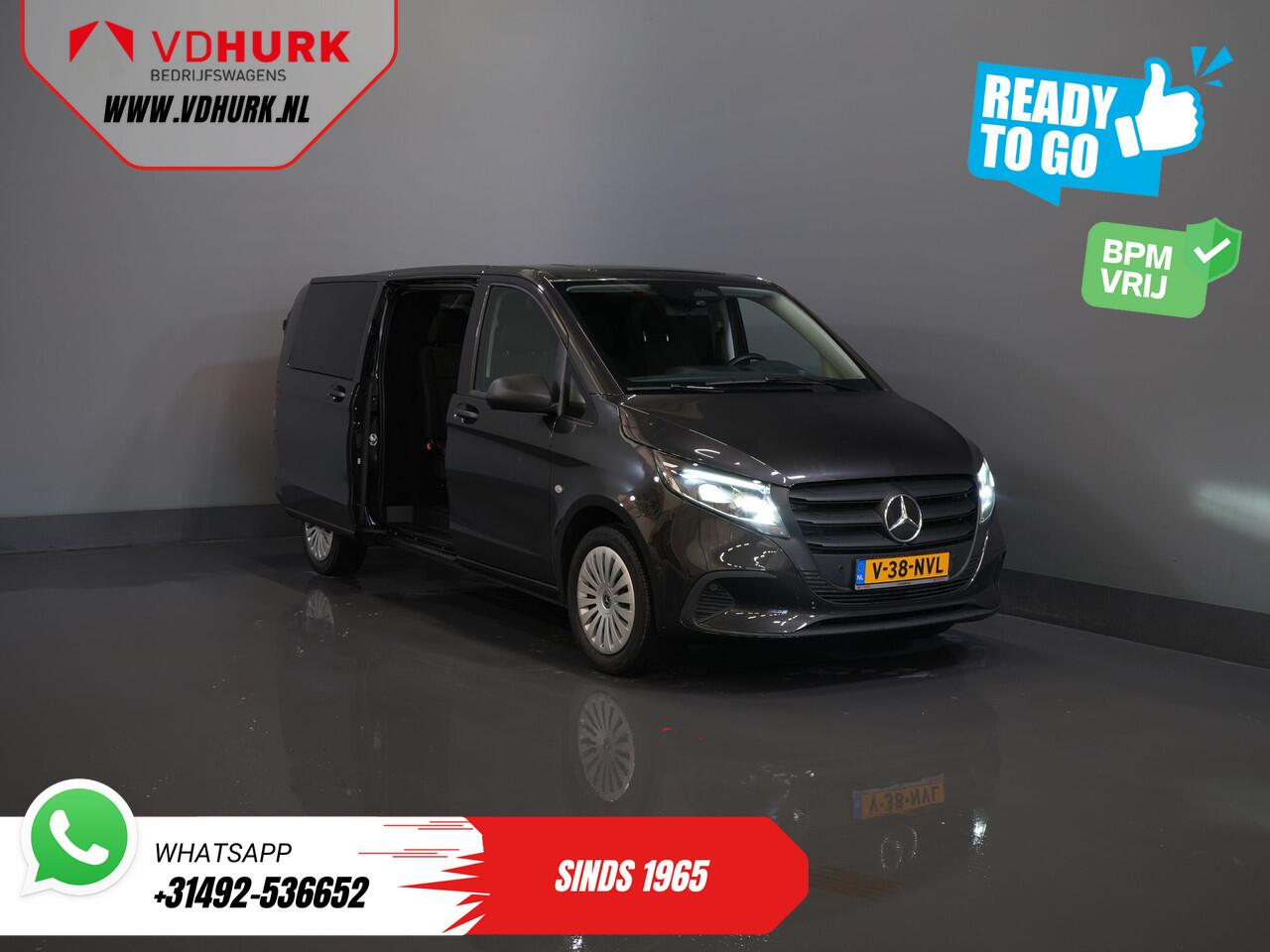 Mercedes-Benz VITO 116 CDI Aut. L3 DC Dubbel Cabine BPM VRIJ! 6 Pers./ 2xSchuifdeur/ LED/ Stoelverw./ 270Gr. Deuren/ Carplay/ Camera/ Cruise/ Trekhaak