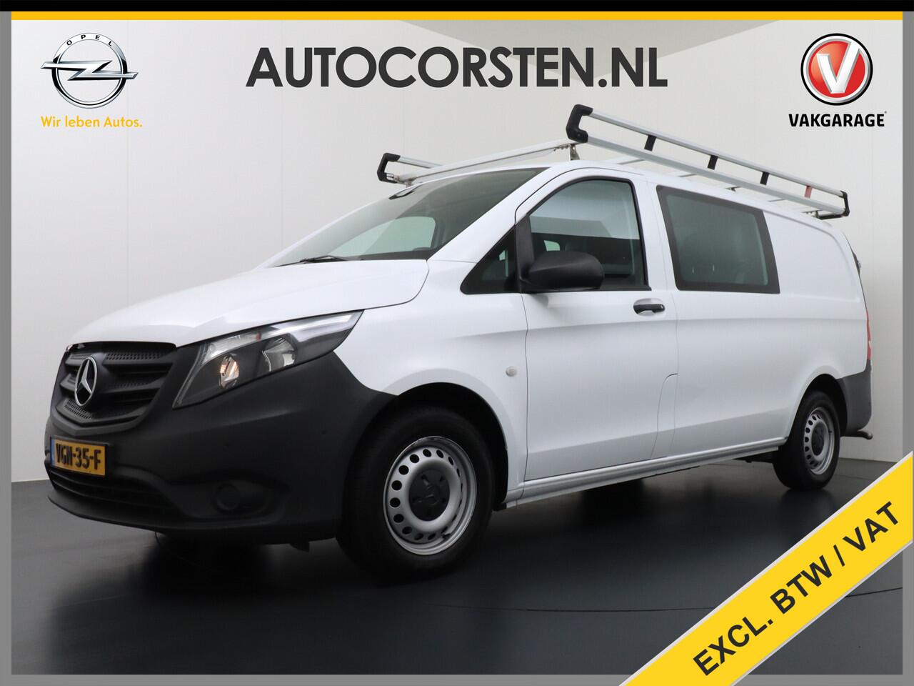 Mercedes-Benz VITO 114 2.2CDI 136PK AUT-7 D.C 6-Pers. Dubbele Cabine Lang Airco Navi Camera Pdc Bluetooth Cruise Control Regen-Lichtsensor Pdc Betonplex Vloer Schuifdeur Imperiaal 1e Eigenaar Euro 6