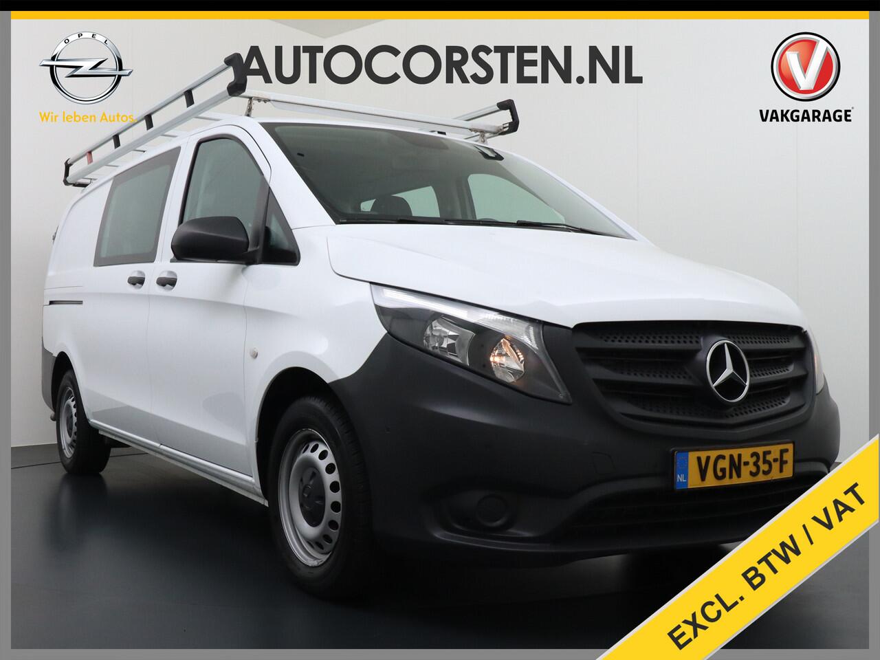 Mercedes-Benz VITO 114 2.2CDI 136PK AUT-7 D.C 6-Pers. Dubbele Cabine Lang Airco Navi Camera Pdc Bluetooth Cruise Control Regen-Lichtsensor Pdc Betonplex Vloer Schuifdeur Imperiaal 1e Eigenaar Euro 6