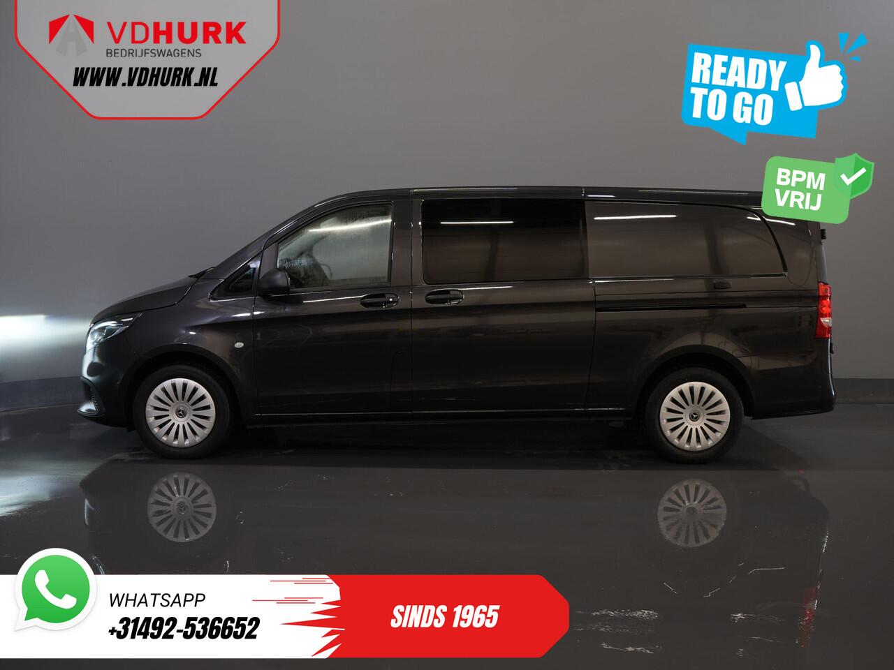 Mercedes-Benz VITO 116 CDI Aut. L3 DC Dubbel Cabine BPM VRIJ! 6 Pers./ 2xSchuifdeur/ LED/ Stoelverw./ 270Gr. Deuren/ Carplay/ Camera/ Cruise/ Trekhaak