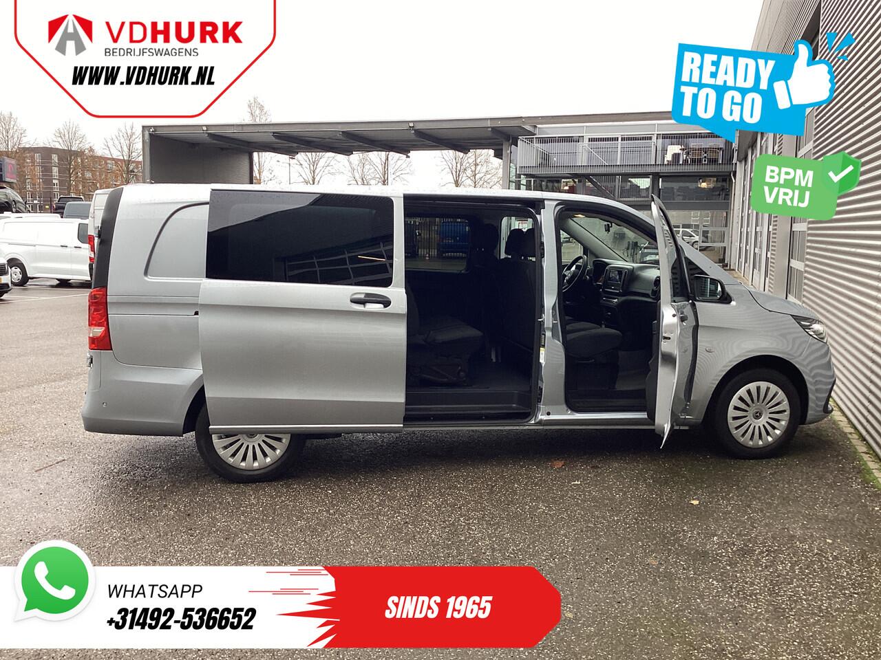 Mercedes-Benz VITO 116 CDI Aut. L3 DC Dubbel Cabine BPM VRIJ! 6 Pers./ 2xSchuifdeur/ LED/ Stoelverw./ 270Gr. Deuren/ Carplay/ Camera/ Cruise/ Trekhaak