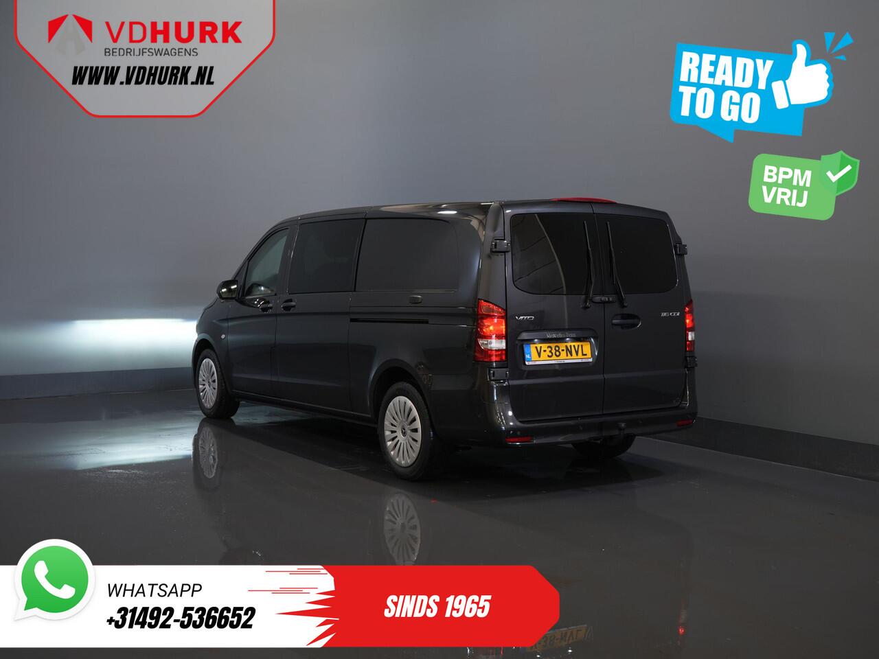 Mercedes-Benz VITO 116 CDI Aut. L3 DC Dubbel Cabine BPM VRIJ! 6 Pers./ 2xSchuifdeur/ LED/ Stoelverw./ 270Gr. Deuren/ Carplay/ Camera/ Cruise/ Trekhaak