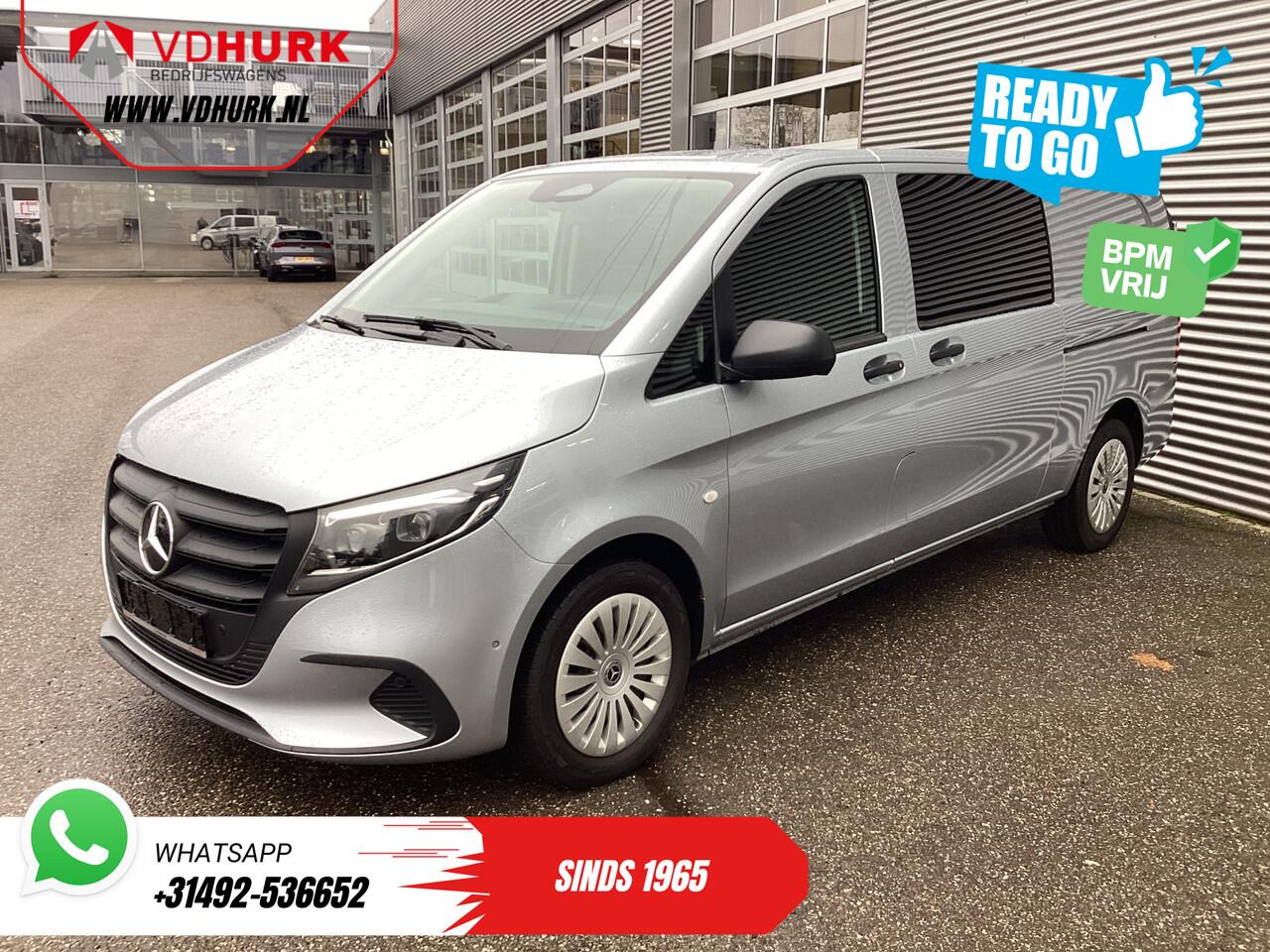 Mercedes-Benz VITO 116 CDI Aut. L3 DC Dubbel Cabine BPM VRIJ! 6 Pers./ 2xSchuifdeur/ LED/ Stoelverw./ 270Gr. Deuren/ Carplay/ Camera/ Cruise/ Trekhaak