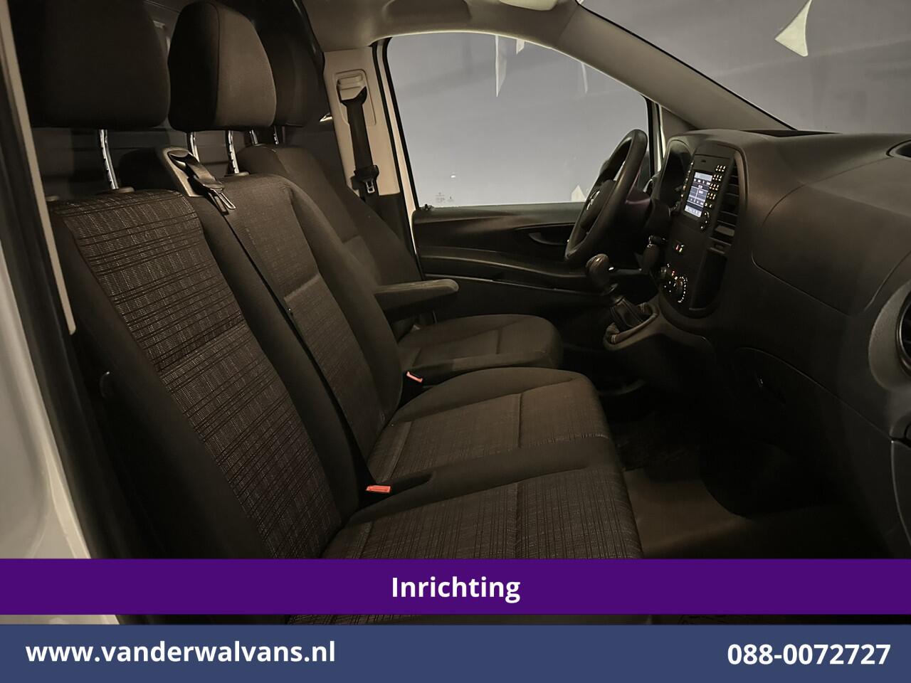Mercedes-Benz VITO 114 CDI 136pk L2H1 Inrichting Euro6 Airco | Camera | LM velgen | Cruisecontrol | Trekhaak | Stoelverwarming Dakdragers, Parkeersensoren, Bijrijdersbank, Achterklep