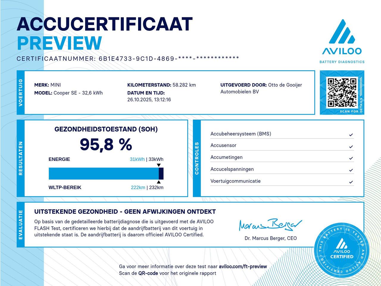 Mini Electric Mini Charged 33 kWh / SoH 95.8% / Camera / Head-up / Leder / Harman Kardon / Keyless / 17'' / CarPlay / Stoelverwarming / Matrix LED / DAB / Cruise Control