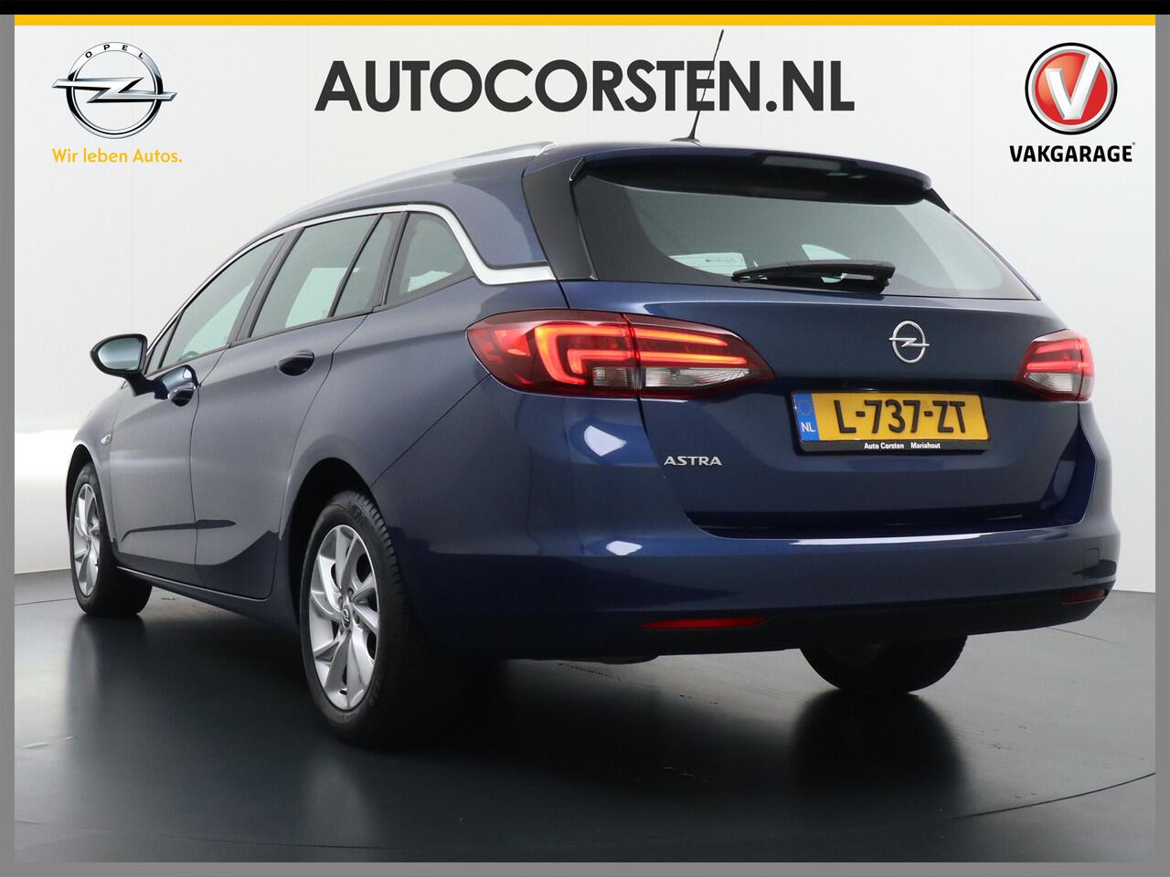 Opel ASTRA Sports Tourer 1.4T 145pk Navi Camera Lane-dep. Keyless 1/2Leer CruiseControl Led Bluetooth Pdc Apple/Android Aut.Verlichting Isofix Elek.Ramen Ecc Tel. Usb 16''LM Business Elegance