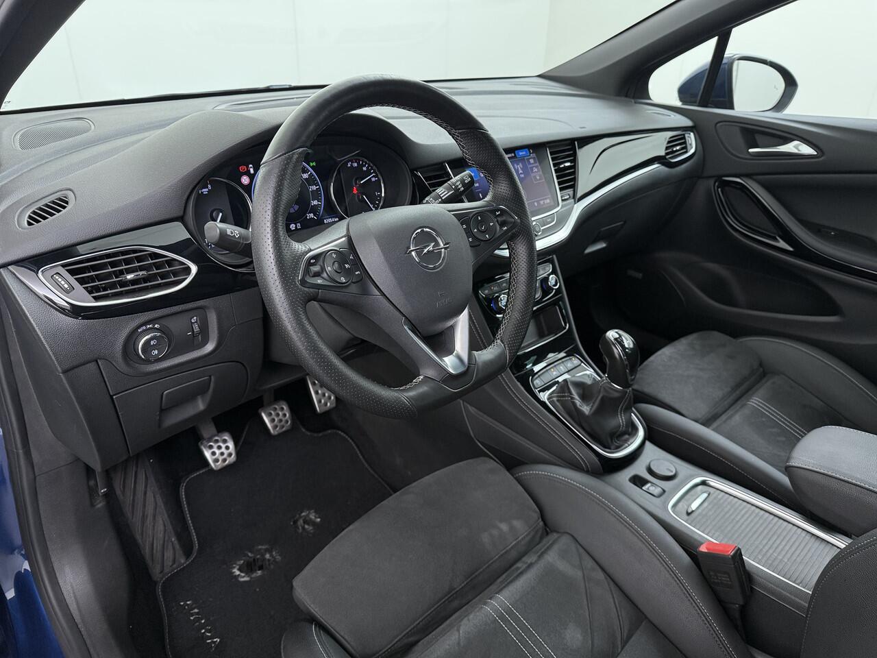 Opel ASTRA Sports Tourer 1.2T Leer/Alcantara Led-Matrix Navi Camera Park-Assist + PDC-a+v Innovation Bose®-Hifi Apple Carplay Android Keyless Dual-Ecc Elegance AGR-Comfort-Stoel+Stuur+Voorruitverwarming Elek.Achterklep Pdc Lane Assist DAB Regen-Lichtsensor Bordherke