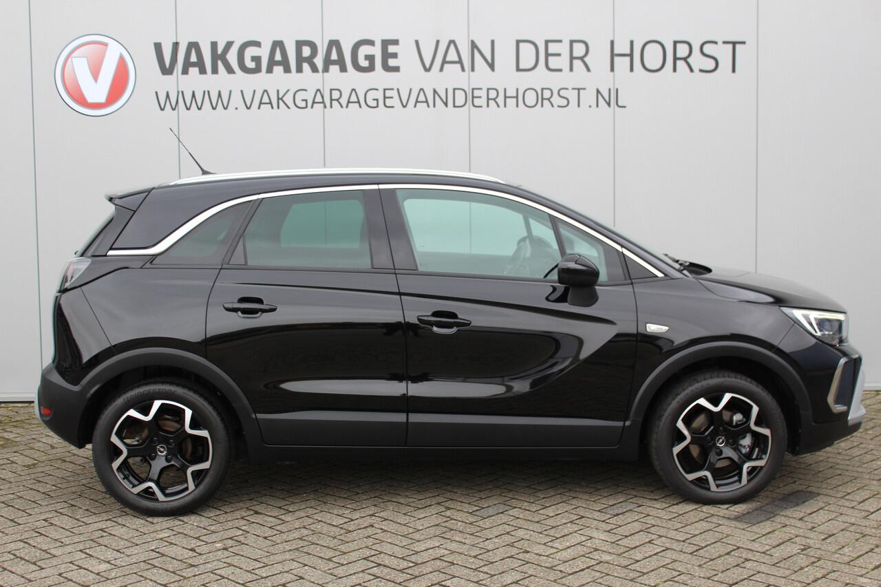 Opel Crossland 1.2 Turbo Elegance Mooie en luxe hoogzitter met weinig km's ! Volautm. airco dual, cruise control, camera, comfortstoelen, metallic lak, LM wielen, navigatie, telefoonvoorb., LED verlichting etc.