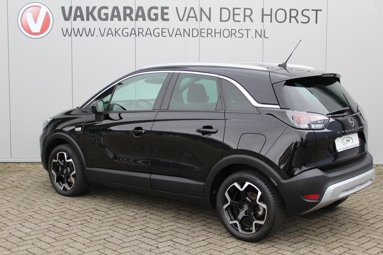 Opel Crossland 1.2 Turbo Elegance Mooie en luxe hoogzitter met weinig km's ! Volautm. airco dual, cruise control, camera, comfortstoelen, metallic lak, LM wielen, navigatie, telefoonvoorb., LED verlichting etc.