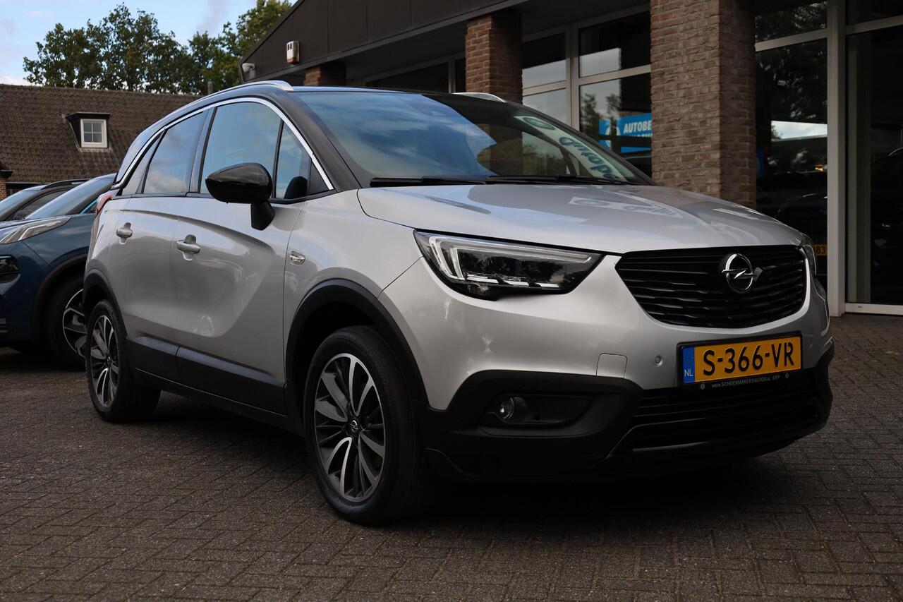 Opel Crossland X 1.2 Turbo Ultimate TREKHAAK PANO LEER STOEL/STUURVERW. CARPLAY CAMERA CLIMA CRUISE NAVI 2XPDC 17''LMV